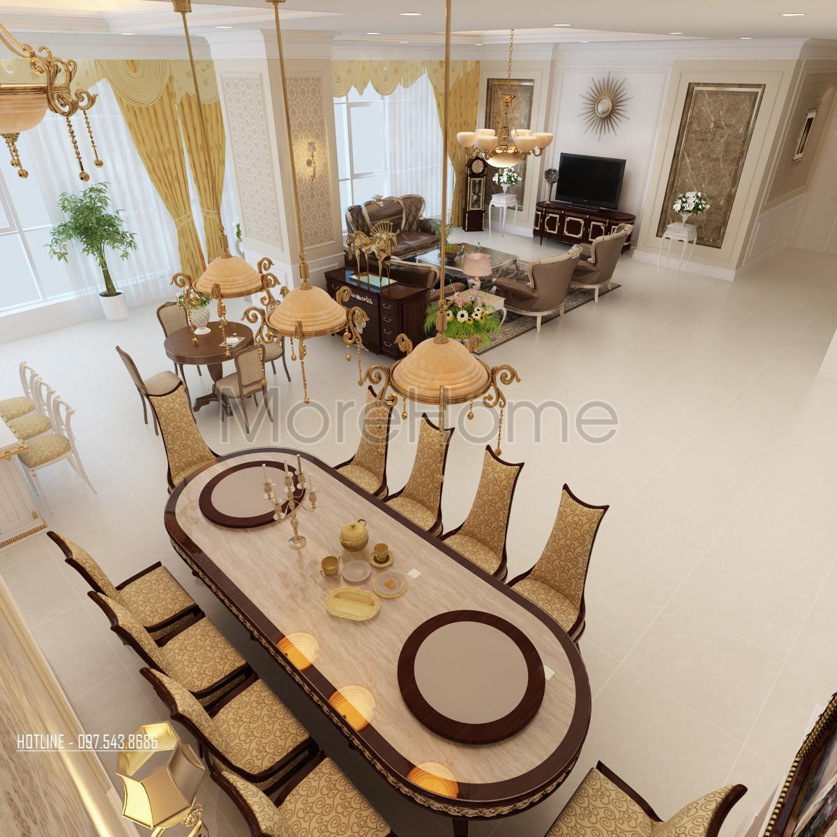 Thiết kế nội thất chung cư cao cấp tân cổ điển tại KEANGNAM